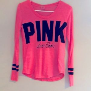 Bright pink Victoria’s Secret T-shirt